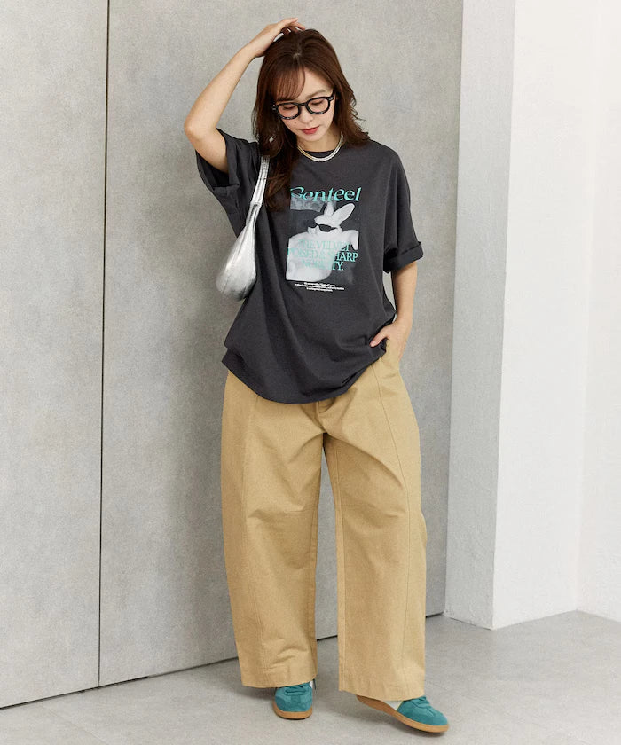 <Functional Material> Genteel Rabbit Print T-Shirt Limited Edition