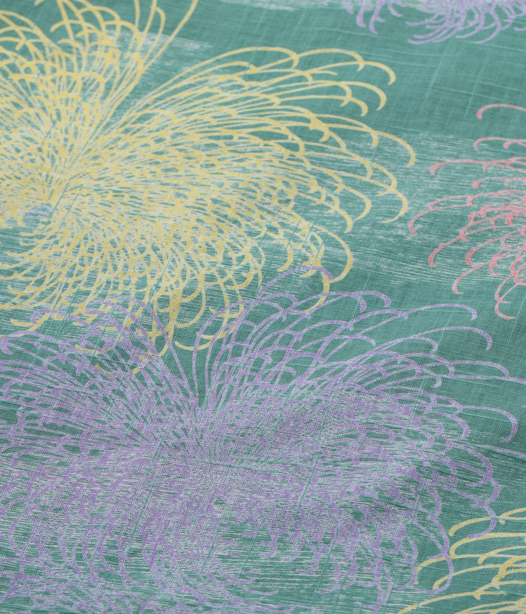 Cotton Linen Slubyarn Hawaiian Shirt 'Chrysanthemum'