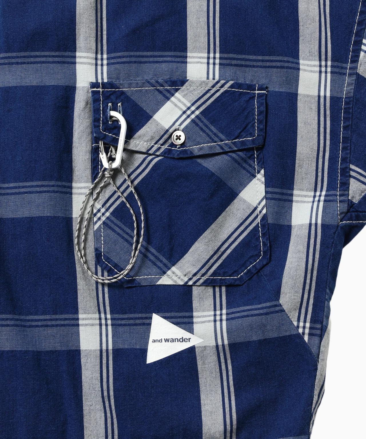 indigo check SS pullover (W)