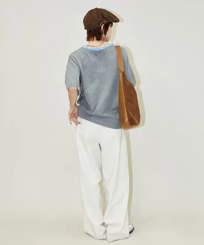 Shirt Frill V-Neck Half Sleeve Summer Knit Limited Edition
