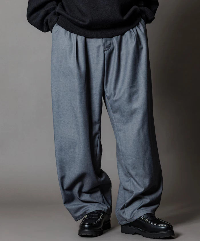Wide Silhouette Barrel Leg Slacks Pants
