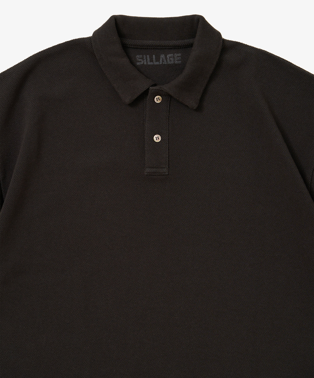 twisted pique polo black