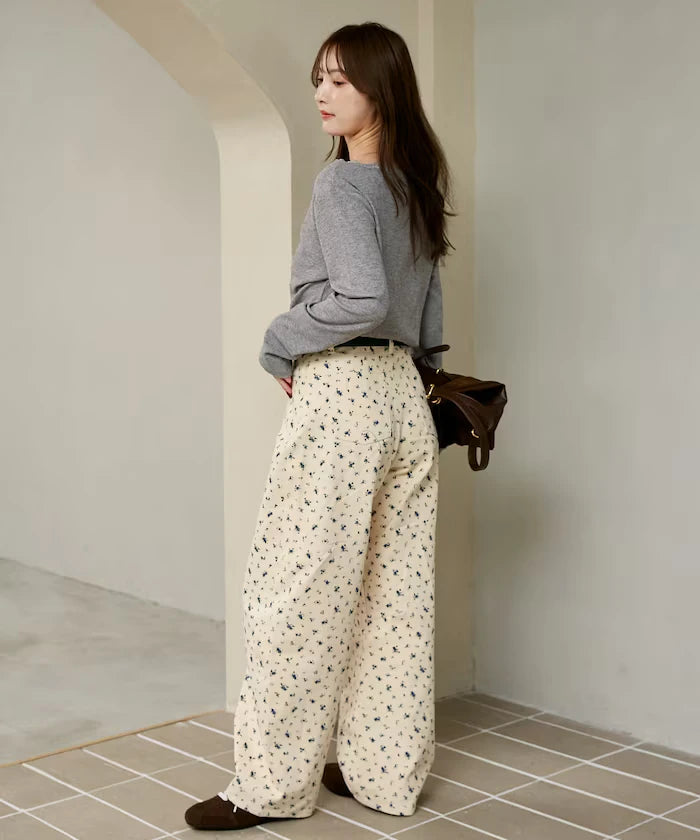 Floral Print Curved Pants Limited Edition