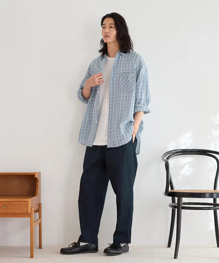 Wide Silhouette Drawstring Chino Pants / Tapered Silhouette Easy Chino Pants
