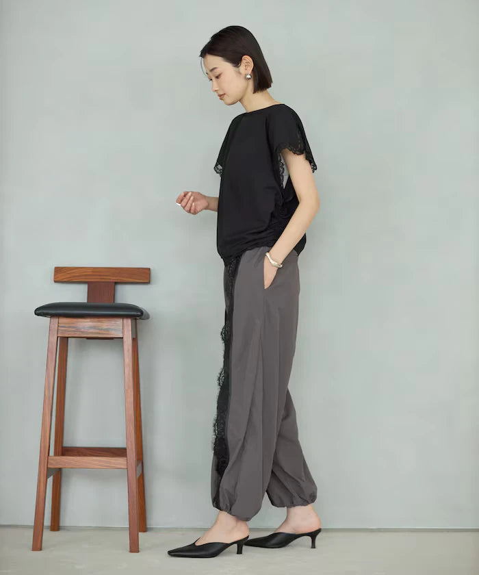 Handkerchief Sleeve Shirring Blouse