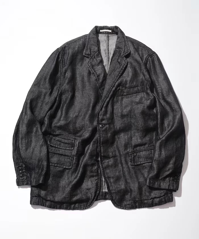 French Linen Denim Tailored Jacket