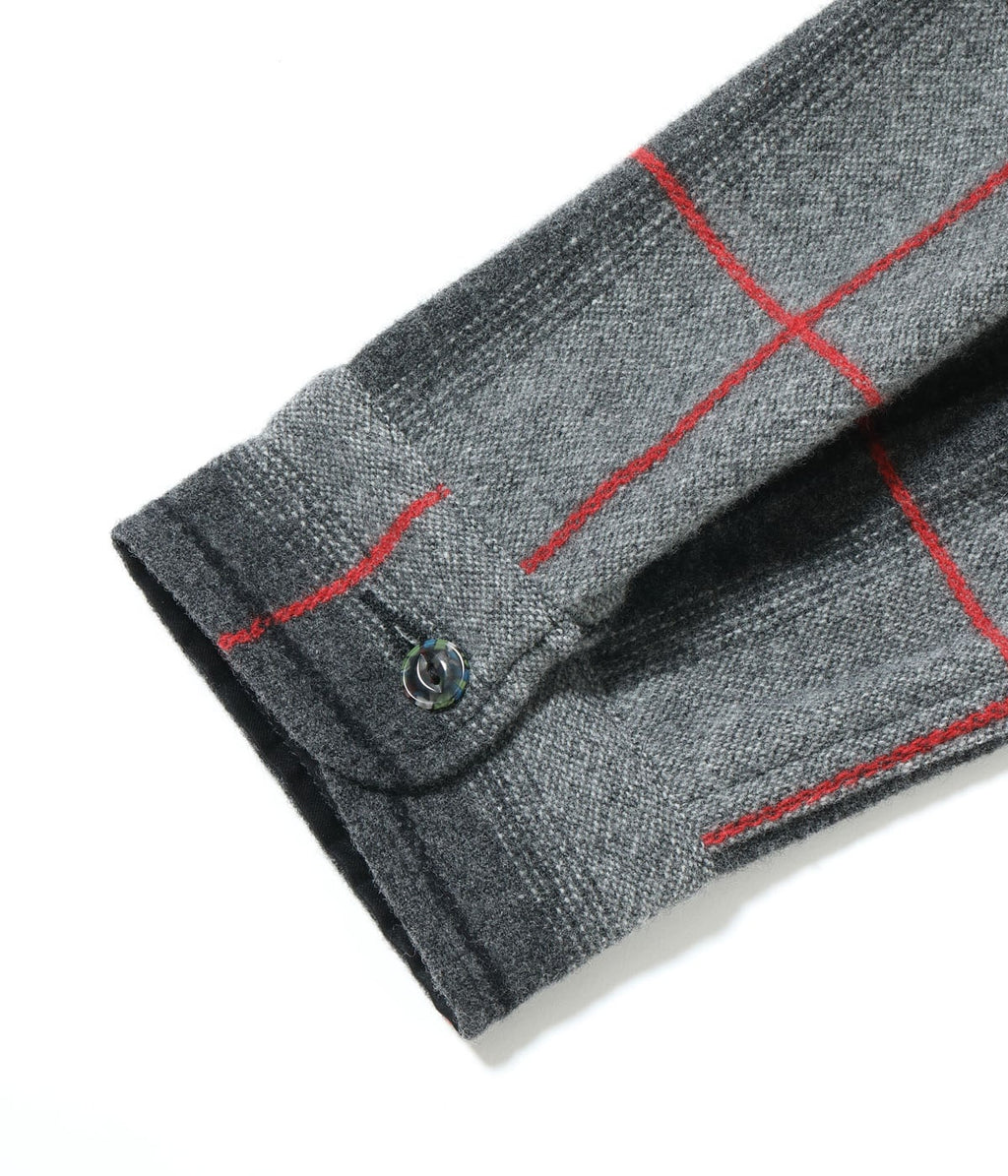 FICTION ROMANCE 7.75oz. WOOL RED PANE ZIP SHIRT