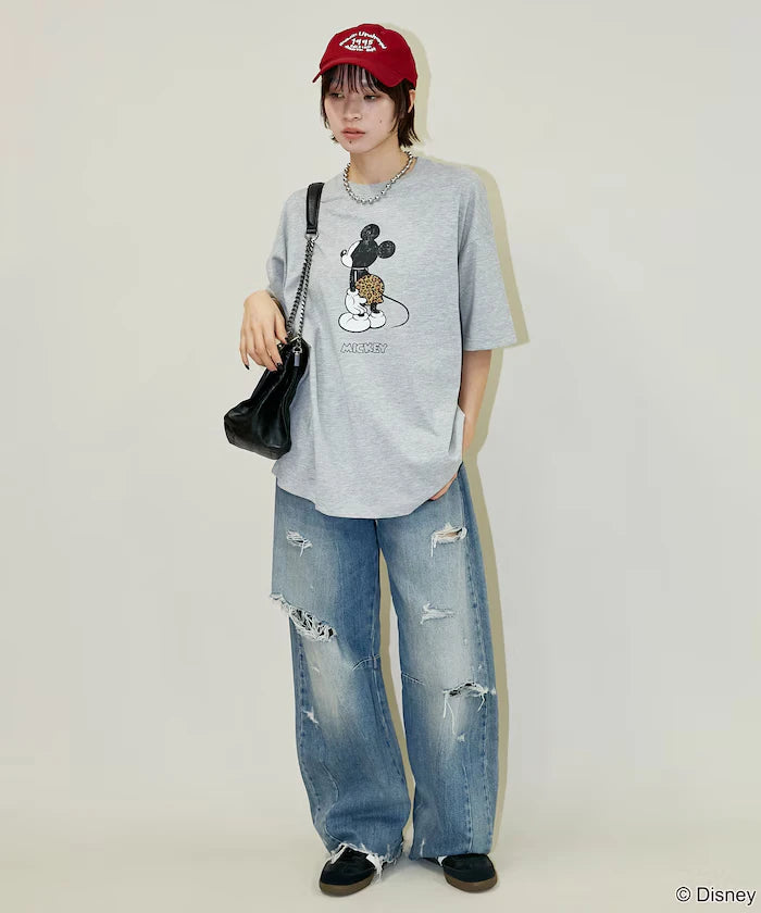 <Functional Material>Mickey Mouse & Minnie Mouse/Face T-Shirt Limited Edition