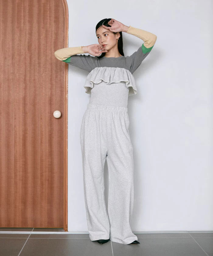 Organic Cotton 2WAY Bear Frill All-in-One / Inside Fleece Sweat
