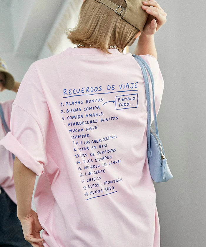 Love Pop Studio Travel Note Typography T-Shirt