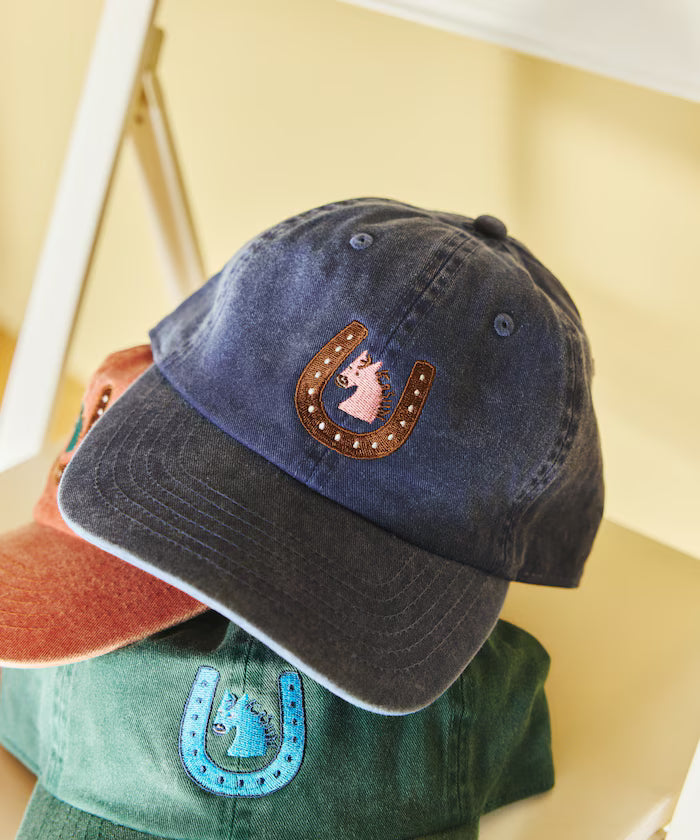 TOYAMEG Kaiun Horse Cap One Point Pigment Embroidery Cap
