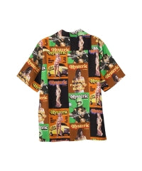 HG Magazine Pattern Open Collar Shirt