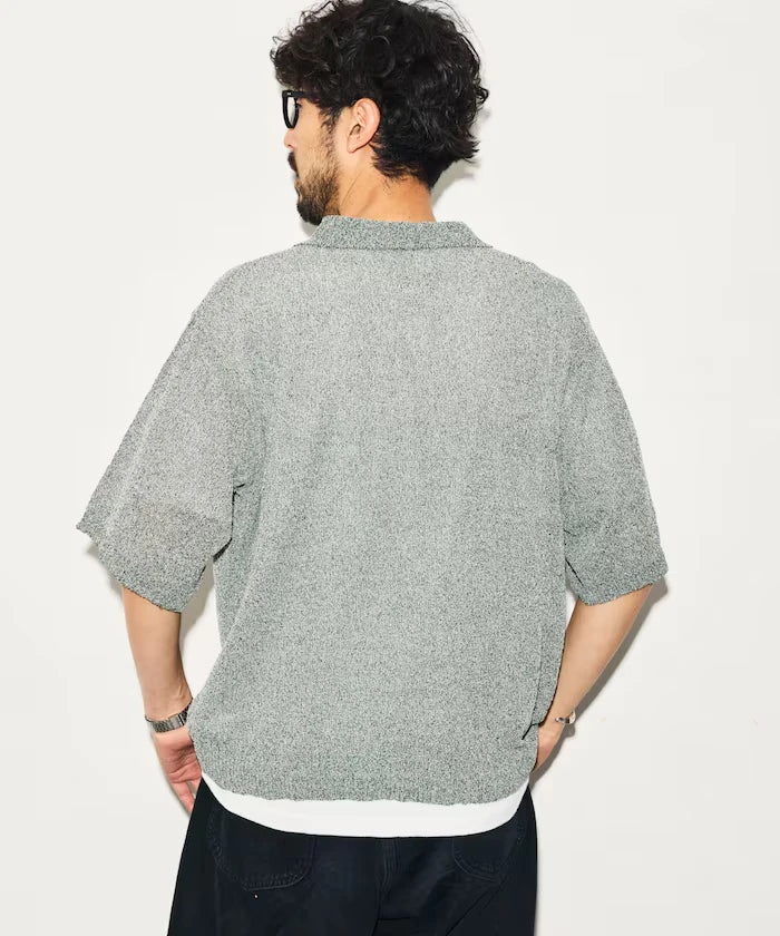 Dry Touch Boucle Yarn Knit Polo Shirt