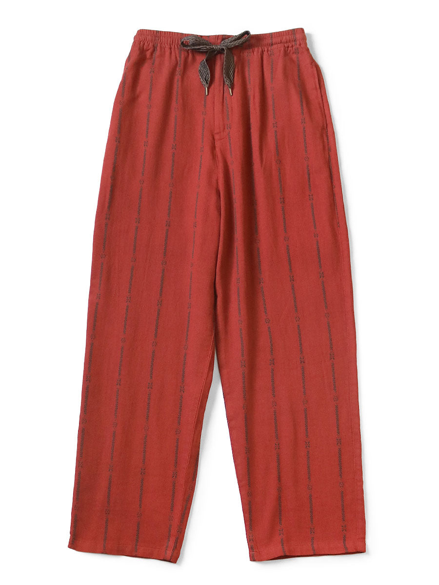 Cotton Linen Sham Stripe Easy Pants