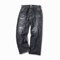 Recycled Waste Suvin Cotton Yarn 14oz. Denim 5Pocket Straight Pants Vintage Washed (Zipper Fly)