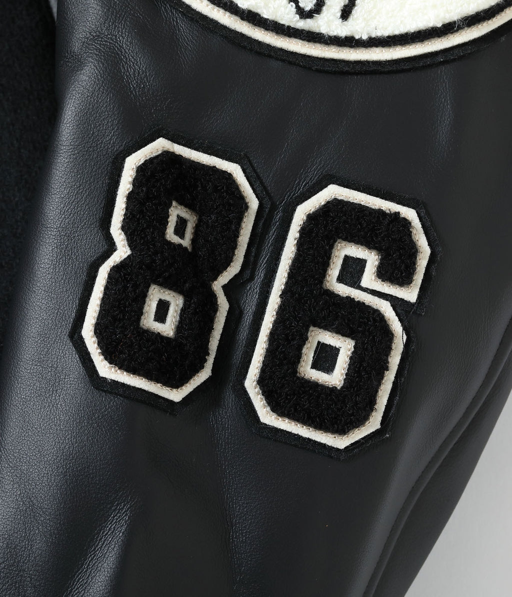 30oz. WOOL MELTON AWARD JACKET “BLUE PECKERS” (BLACK)