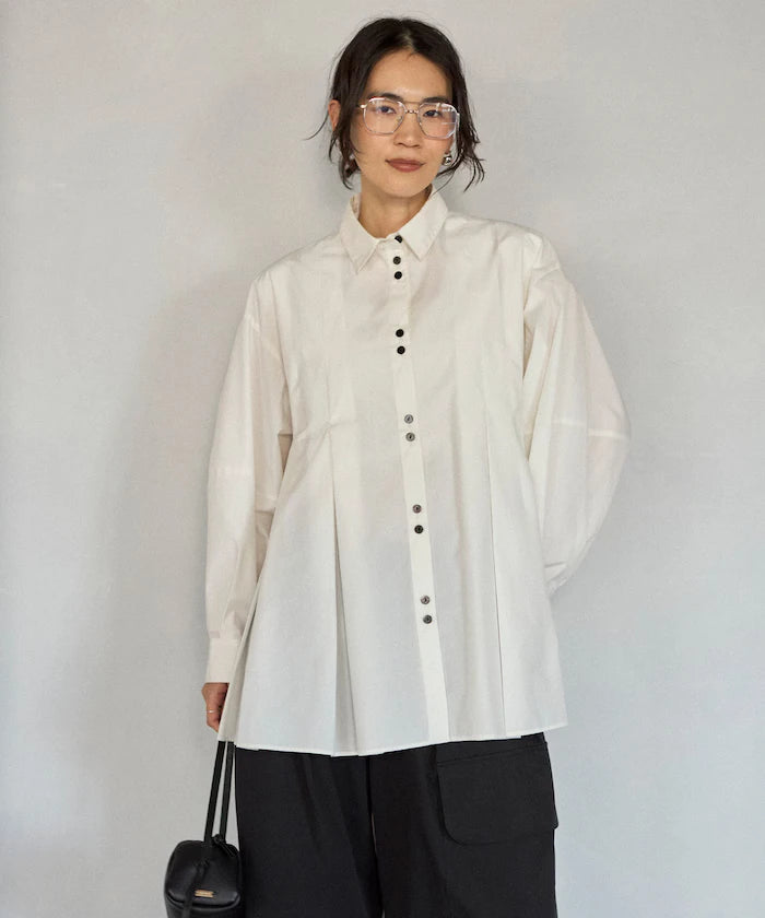 Box Stacked Balloon Sleeve Long Sleeve Shirt