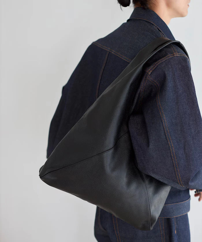 Triangle Leather Marche Bag