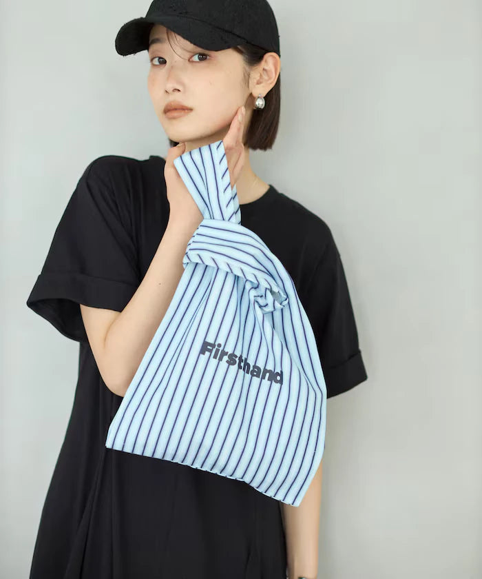 Stripe Print Canvas Market Bag