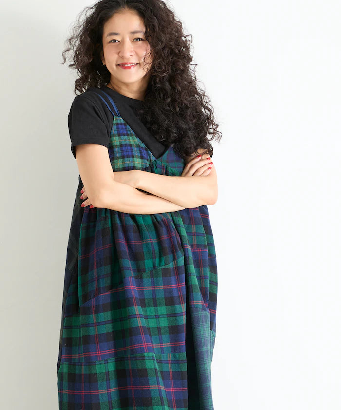 Vintage Remake Check Cami Dress