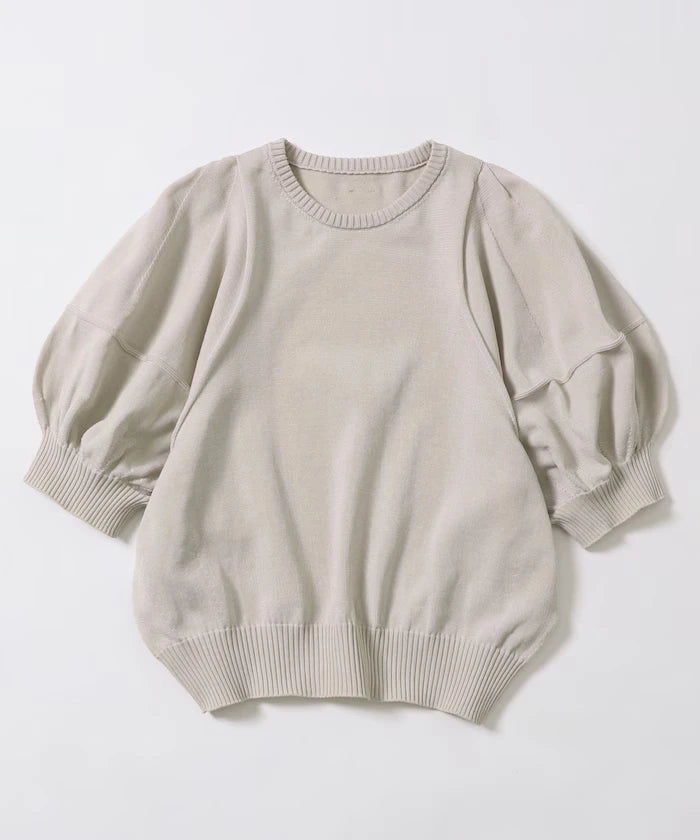 Japan Made Whole Garment Puff Sleeve Top