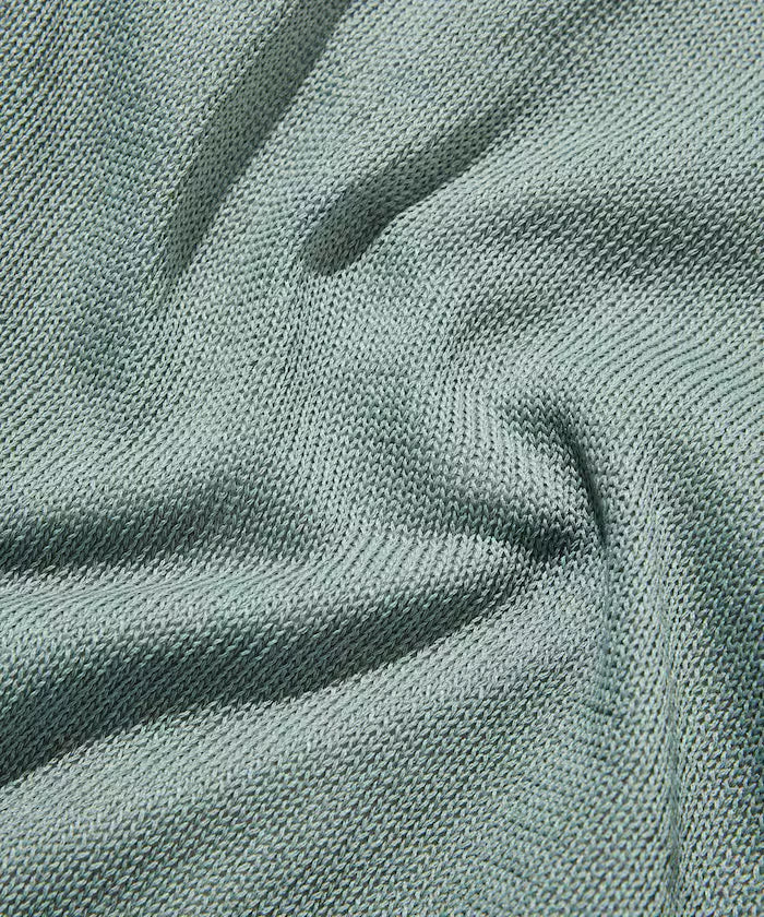 Sheer Knit Polo Shirt & Cotton T-Shirt Layered Set