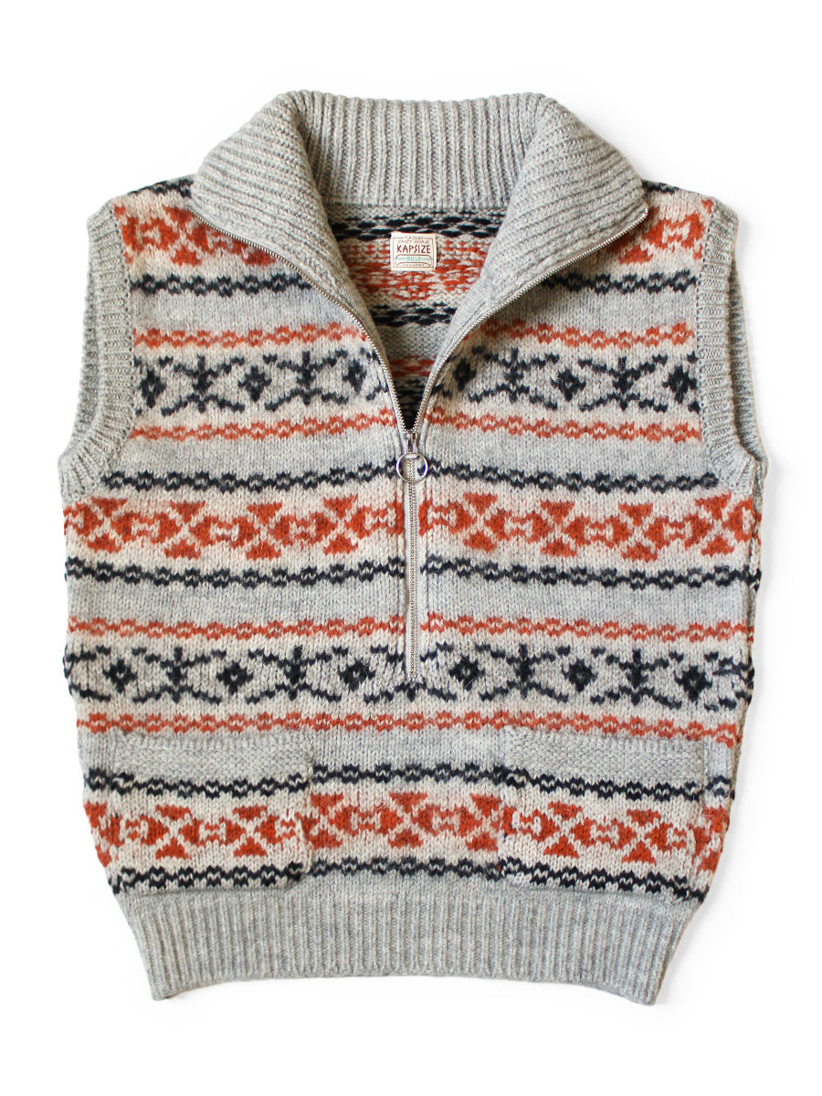 3G Wool Yellowknife Fair Isle Half-Zip Vest