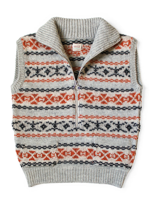 3G Wool Yellowknife Fair Isle Half-Zip Vest