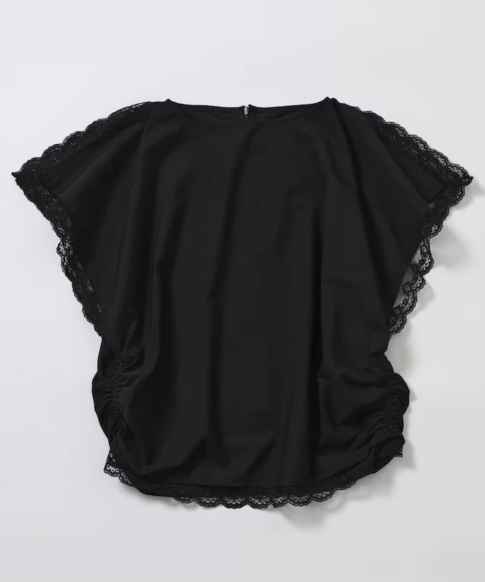 Handkerchief Sleeve Shirring Blouse