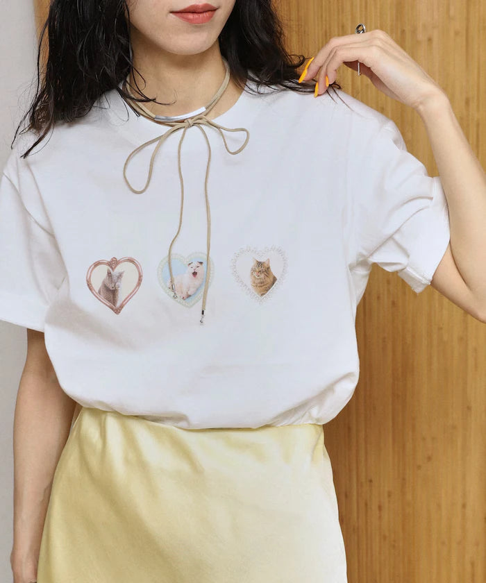 Organic Cotton Animal Heart Print T-Shirt