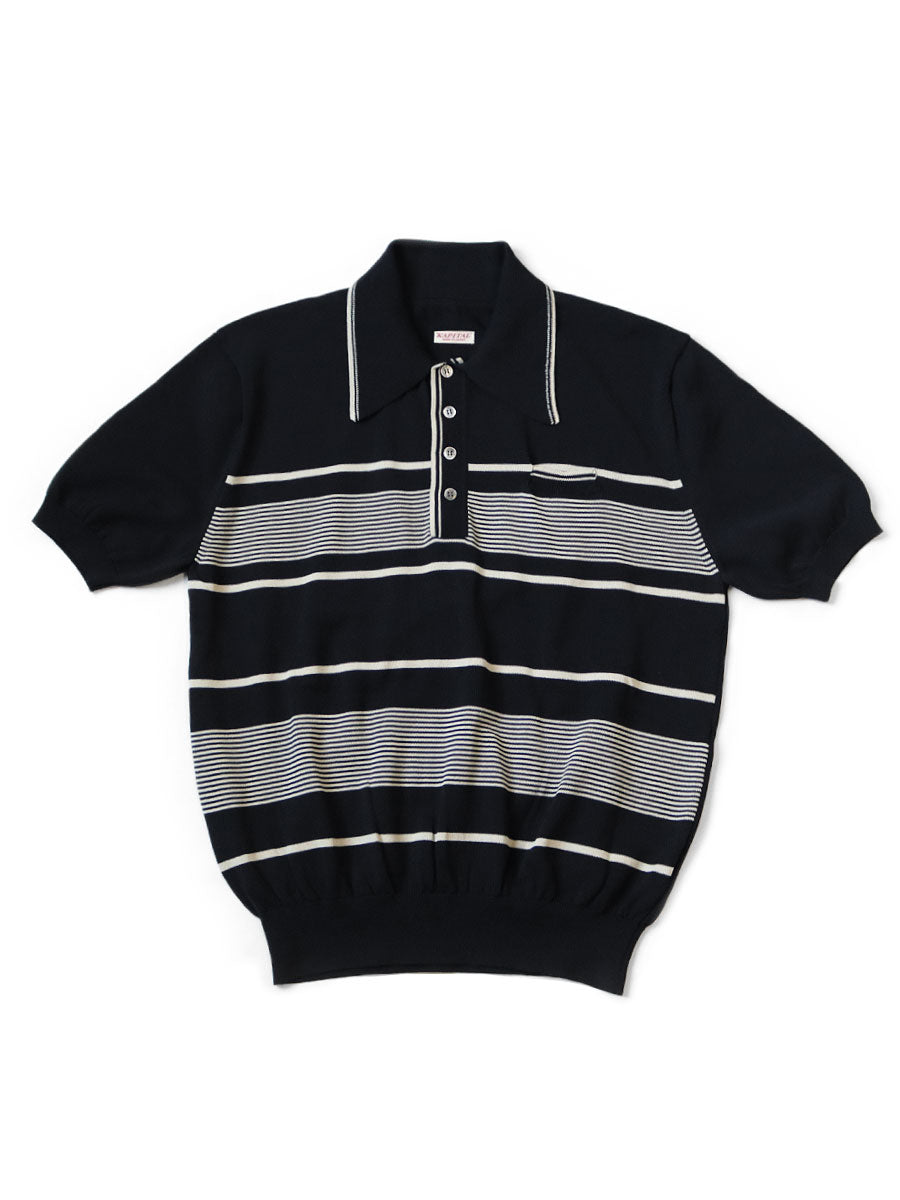 14G Cotton Knit Stripe Carol Polo