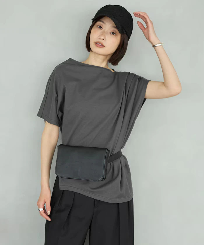 Organic Cotton Asymmetrical Draped Top