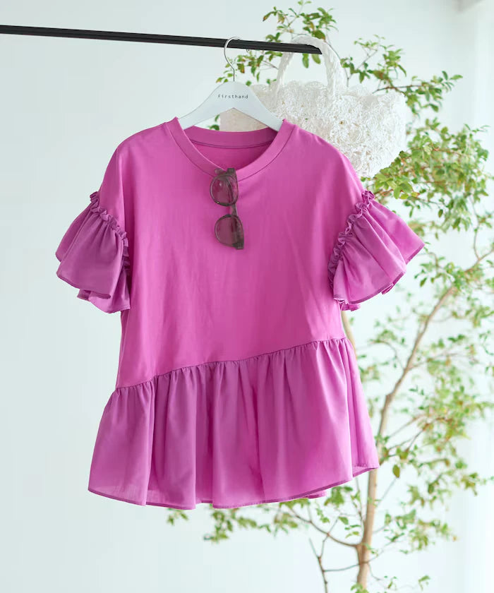 Organic Cotton Frill Sleeve T-shirt