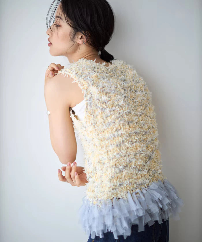 2WAY Fringe Hem Knit Vest