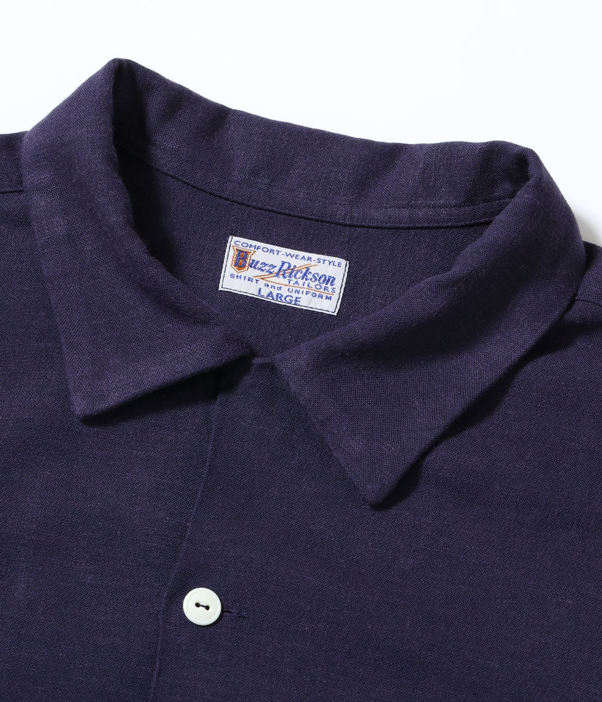 U.S. NAVY RAYON LINEN OPEN SHIRT with CHAIN EMBROIDERED