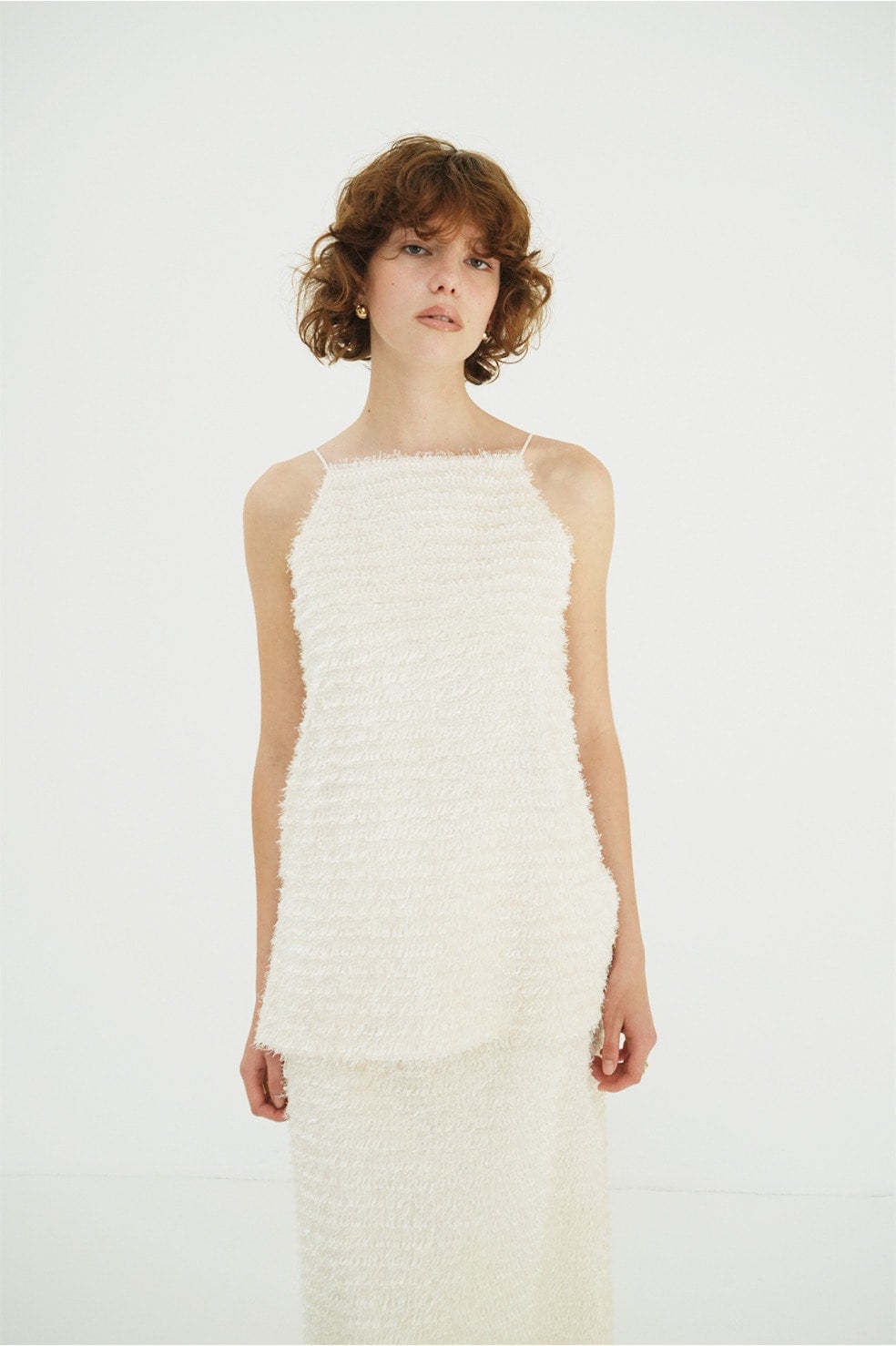 W FACE FEATHER CAMI TOPS
