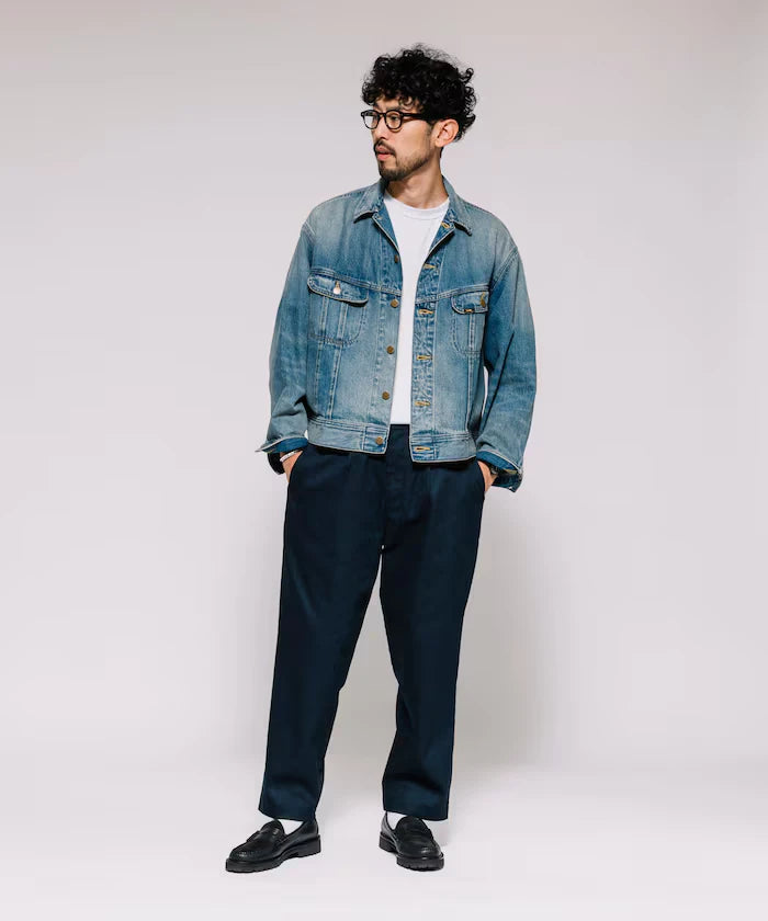 Wide Silhouette Drawstring Chino Pants / Tapered Silhouette Easy Chino Pants