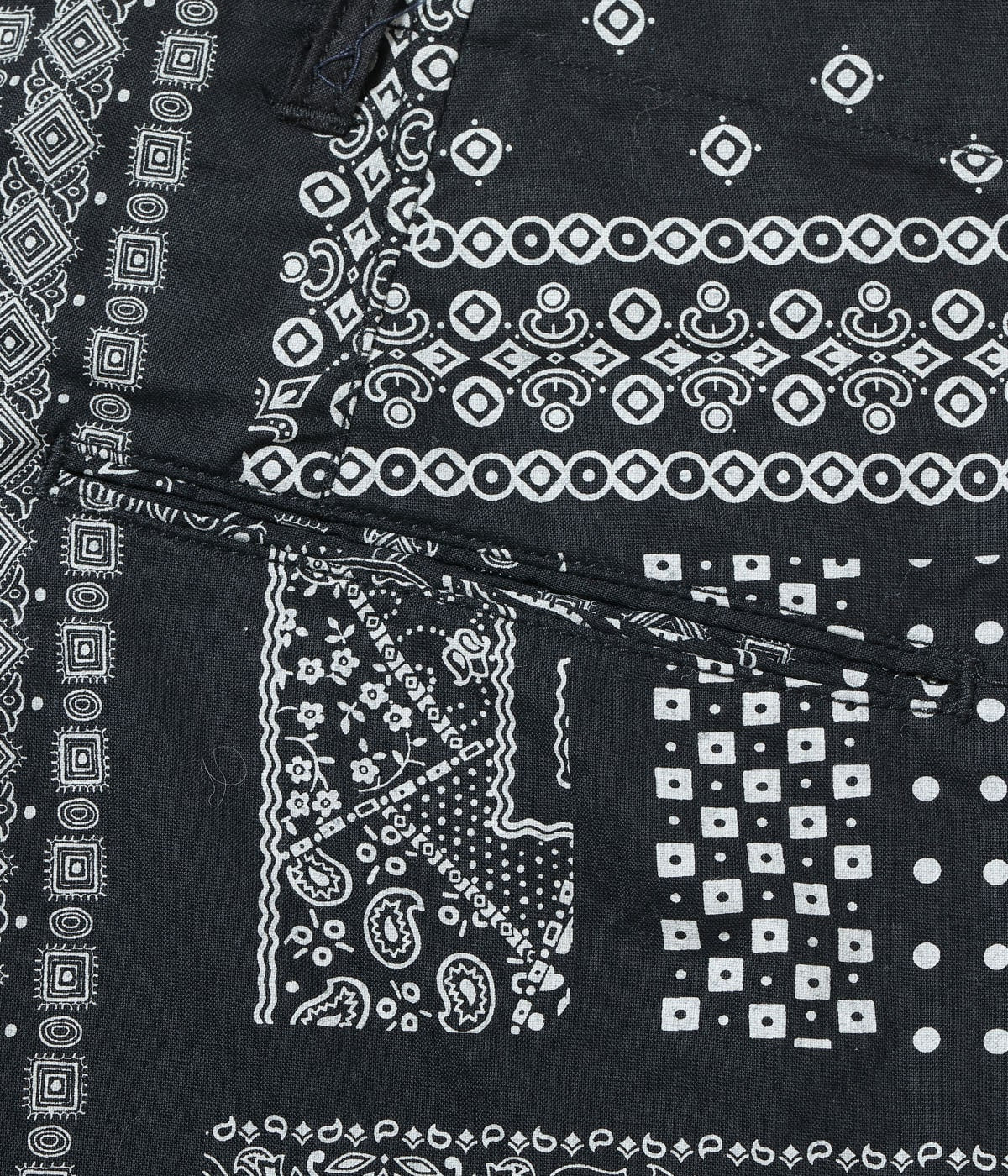 NATIVE AMERICAN BANDANA PATCHWORK PRINT WORK SHORTS
