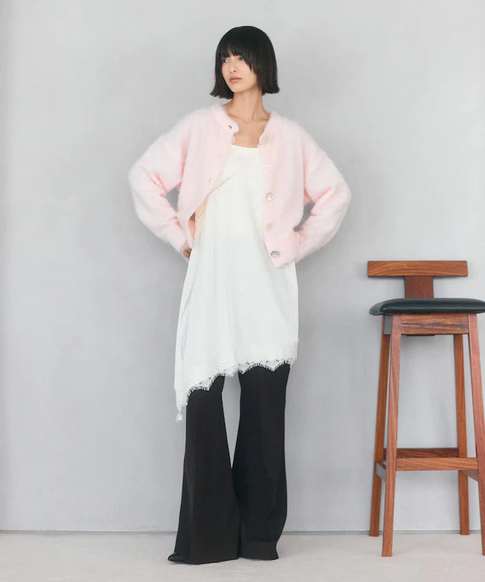 Variation Button Shaggy Knit Cardigan