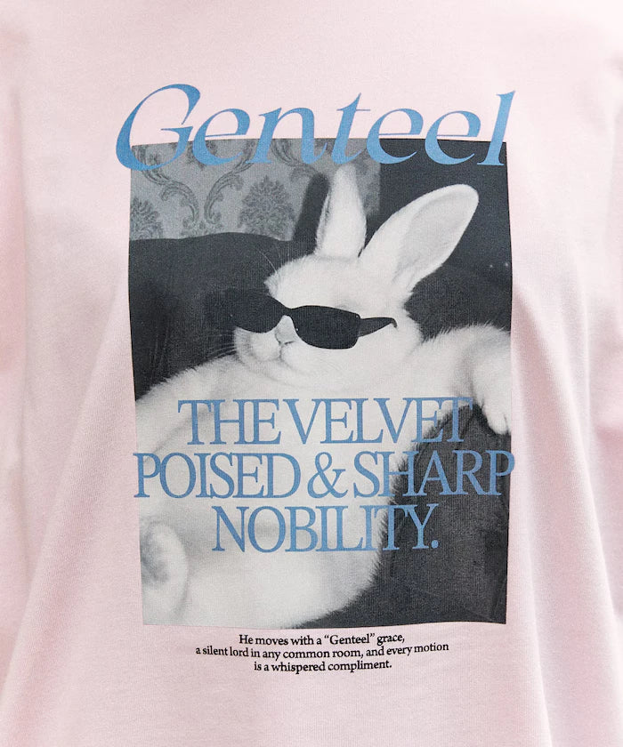 <Functional Material> Genteel Rabbit Print T-Shirt Limited Edition