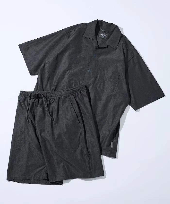 Open Collar Short Sleeve Shirt & Easy Shorts Travel Setup Fabric by SOLOTEX(R)