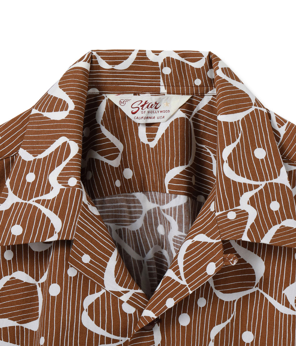Typewriter Cotton Open Shirt "Water Surface"