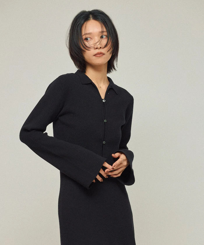 Functional Fabric Silk Blend Knit Ensemble Dress / Anti-Pill / Machine Washable