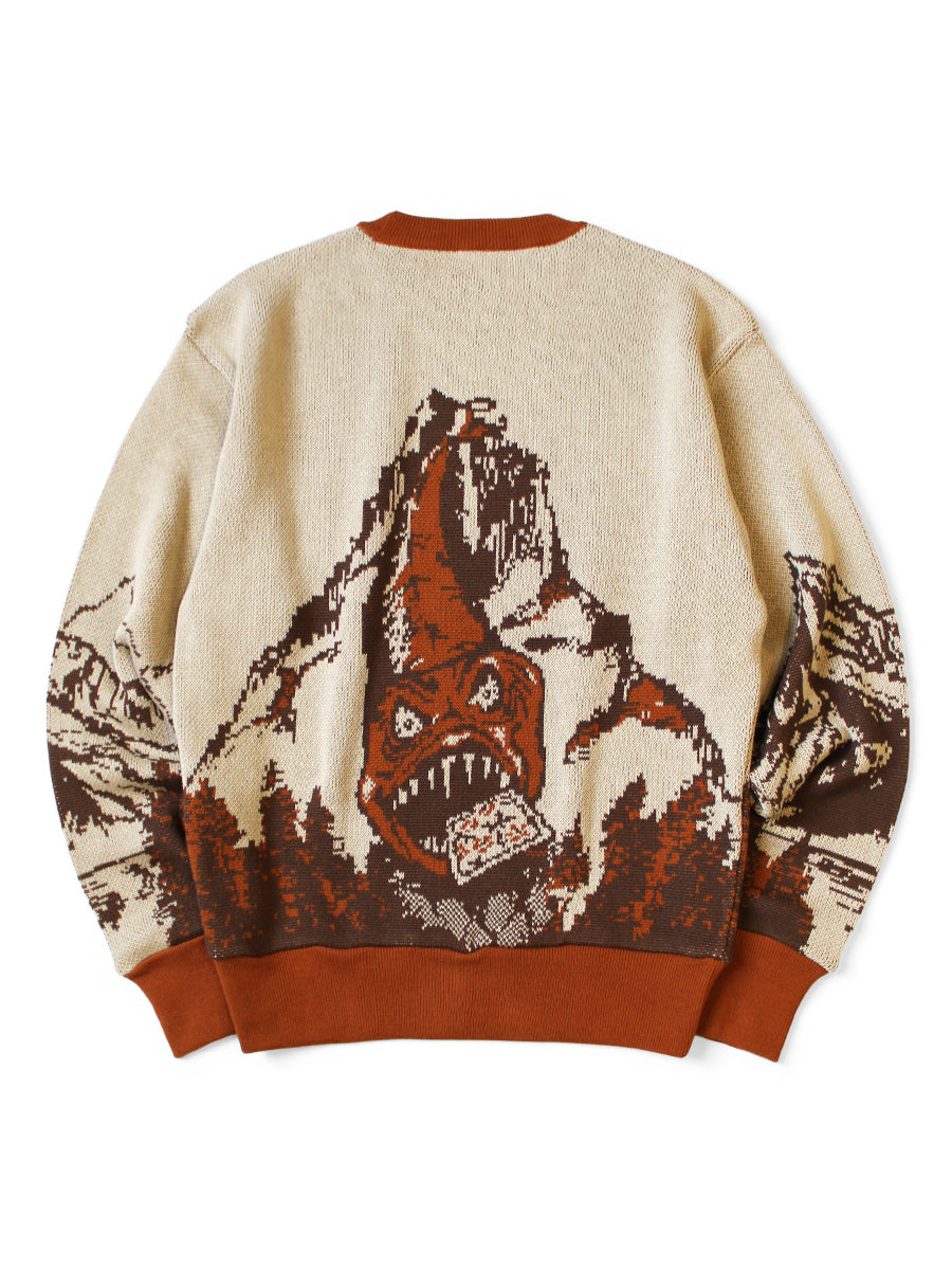 8G Jacquard Knit Vintage Crew Sweater(...