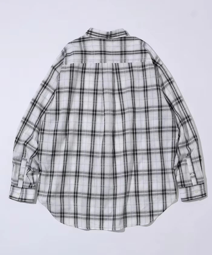 Big Silhouette Ombre Check Shirt / Long Sleeve