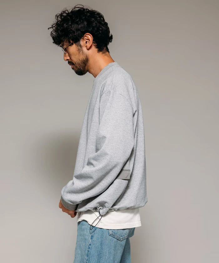<New Color Added> Side Pocket Spindle Cardboard Crew Neck Sweatshirt