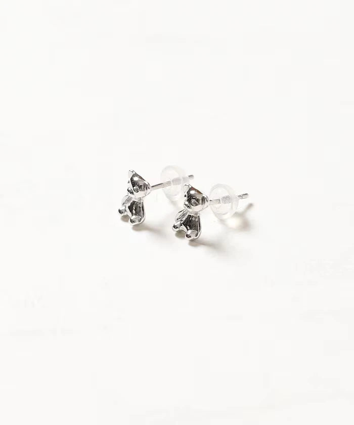 SILVER925 BEAR earrings [Limited Edition] / for both ears