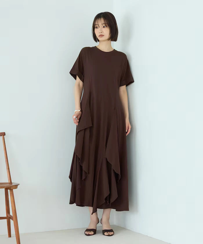 Organic Cotton Draped Flare Dress