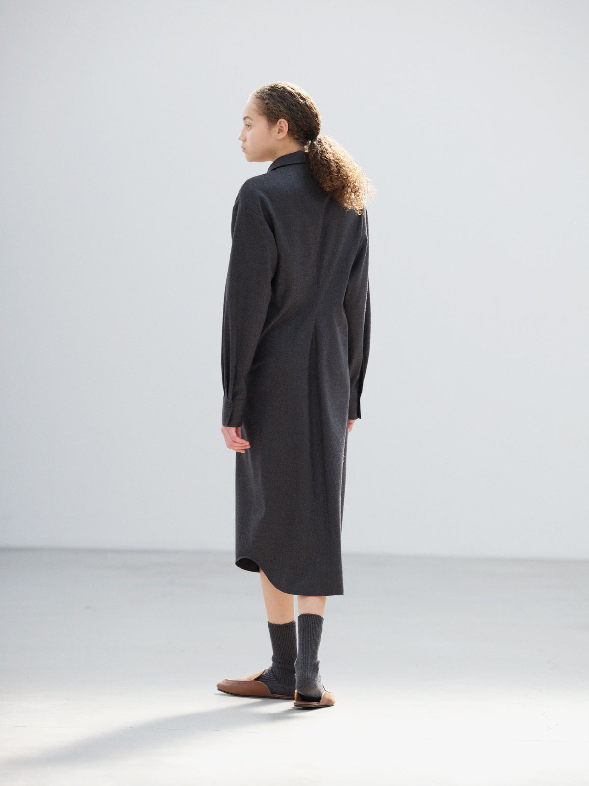 SUPER LIGHT WOOL SHIRT DRESS