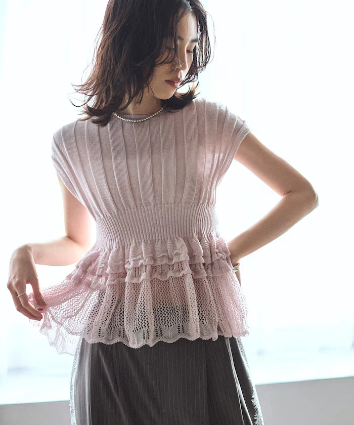 Japan Made Whole Garment Peplum Top